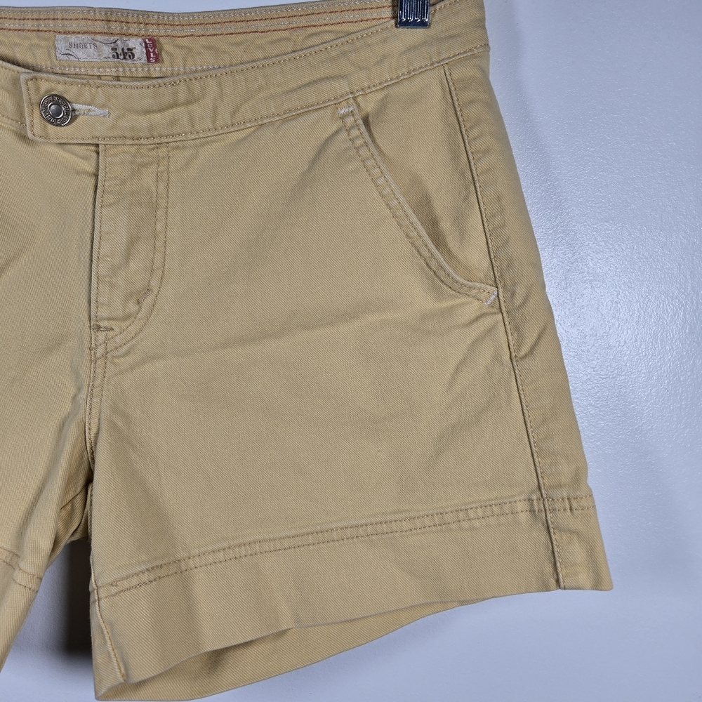 Levi's 545 Y2K Yellow Cotton Stretch Denim Jean Shorts Womens Size 10 - Picture 3 of 13